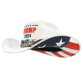 Keilin Trump 2024 Cowboy Cowgirl Hat MAGA American Flag Patriotic Straw Western Hat